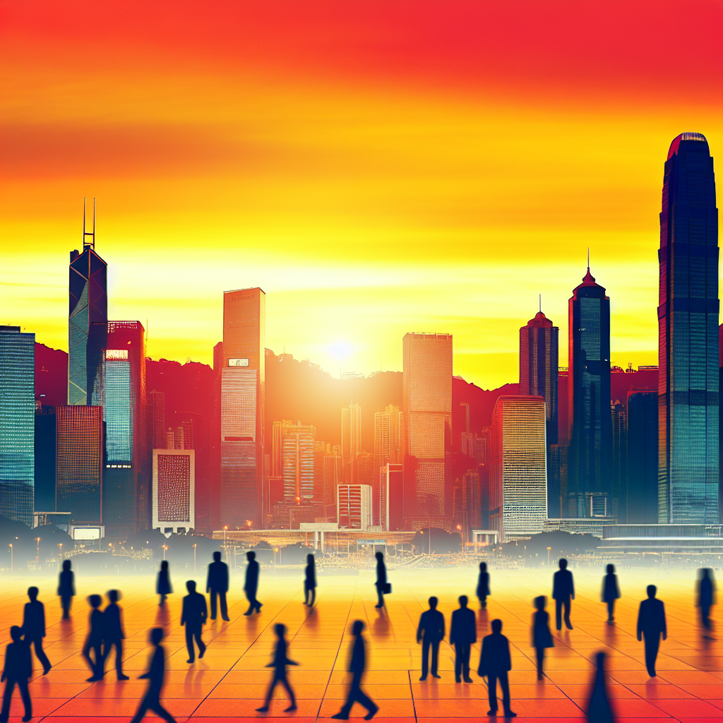 Urban cityscape at sunset